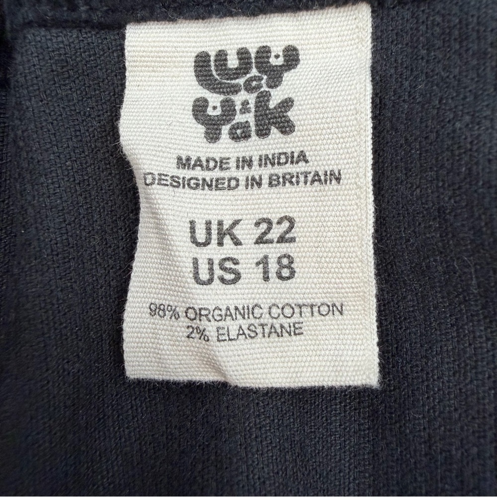 Lucy And Yak Black Mini Pini Organic Corduroy Pinafore Dress US 18 - Picture 6 of 7
